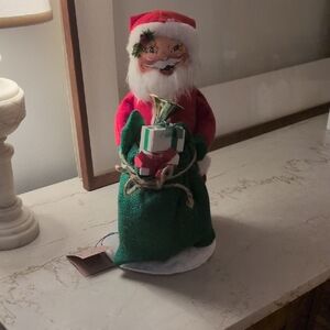 Annalee Red and Green Santa with Gift Bag 12" inch